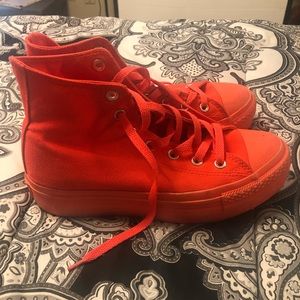 Neon Orange platform All Star Converse